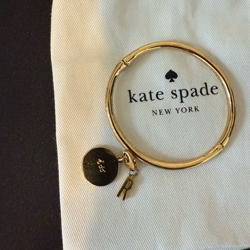 Kate Spade ‘I do’ & ‘R’ Gold Bangle Bracelet - Picture 2 of 2